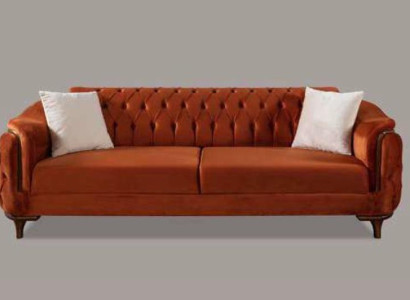 Three Seater Sofa 3 Seater Luxury Sofas Modern Fabric Furniture Design Brown